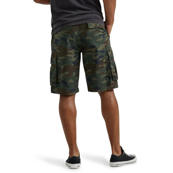 Lee Cargo Shorts Comfort Active Stretch Relaxed Fit Men's Size 46 Green Camo - Picture 3 of 8